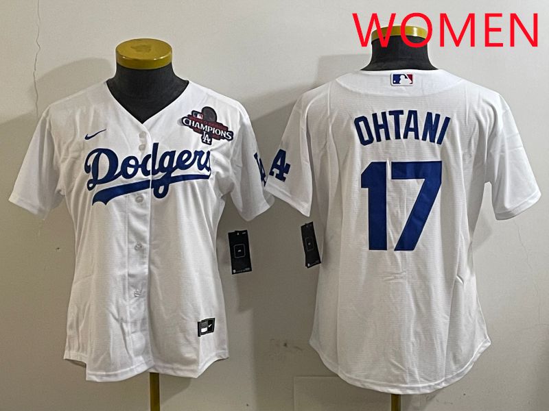 Women Los Angeles Dodgers 17 Ohtani White Game 2025 Nike MLB Jersey style 3184
